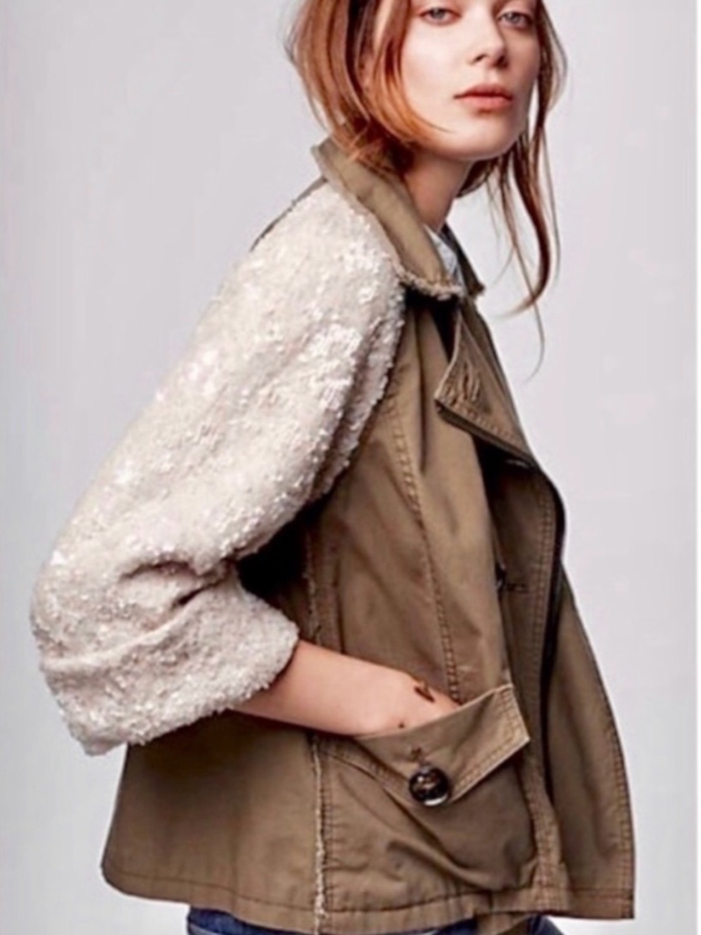 Anthropologie Hei Hei Military Sequin Jacket small